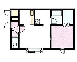 ルピナス24A 1DKの間取図画像