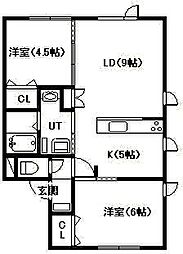 サニーイースト 2LDKの間取図画像