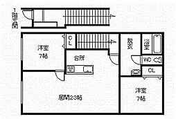 ツインクル若葉A 2LDKの間取図画像