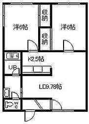 グランディール 2LDKの間取図画像