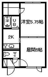 ミキハウス 1DKの間取図画像