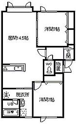 ポーチュラカE 2LDKの間取図画像