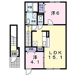 アクティフ 2LDKの間取図画像