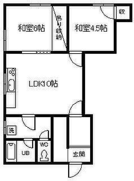 メモリーズ東光 201｜北海道旭川市東光十五条4丁目(賃貸アパート2LDK・2階・47.39㎡)の写真 その2