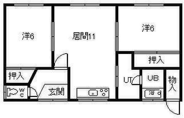 東光7-6平屋 ZZZ｜北海道旭川市東光七条6丁目(賃貸一戸建2LDK・--・53.46㎡)の写真 その2