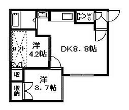 サンコート豊岡A 2DKの間取図画像