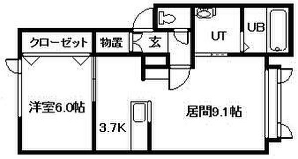 ボヌール錦町C 202｜北海道旭川市錦町15丁目(賃貸アパート1LDK・2階・51.22㎡)の写真 その2