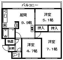 ボヌールIII 102 ｜ 北海道旭川市北門町12丁目（賃貸アパート3LDK・2階・48.30㎡） その2