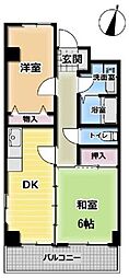 ドリームハイツ南林間 2DKの間取図画像