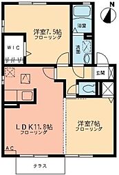 コンチェルト1 2LDKの間取図画像