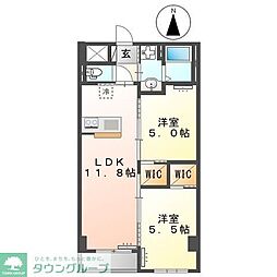 キーファ 2LDKの間取図画像
