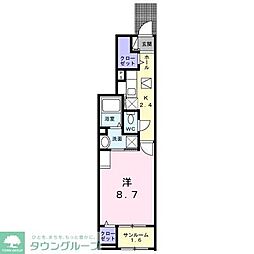 ココ・ビーナA 1Kの間取図画像