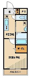 グランコモド小田急相模原 1Kの間取図画像
