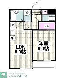 メゾナムール 2Kの間取図画像