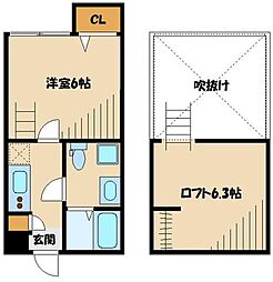 BLESS相模大野 1Kの間取図画像