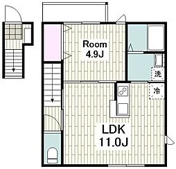 セゾンソフィア 1LDKの間取図画像