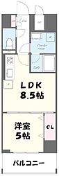 グランディール海老名 1LDKの間取図画像