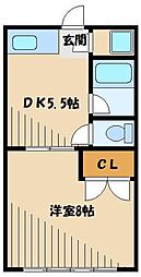 サンハウス相南 1階1DKの間取り