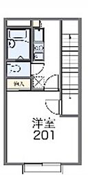 東急田園都市線 南町田グランベリーパーク駅 徒歩21分の賃貸アパート 2階1Kの間取り