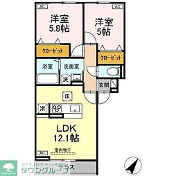 D-ROOM N 1階2LDKの間取り