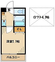 チェルシー 3階1Kの間取り