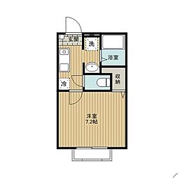 小田急小田原線 小田急相模原駅 徒歩12分の賃貸アパート 2階1Kの間取り