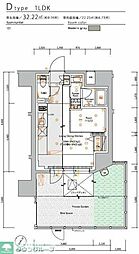 JR横浜線 町田駅 徒歩9分の賃貸マンション 1階1LDKの間取り