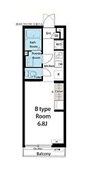 JR横浜線 町田駅 徒歩12分の賃貸アパート 1階1Kの間取り