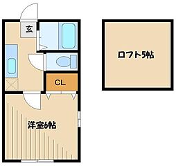 小田急小田原線 相模大野駅 徒歩20分の賃貸アパート 1階1Kの間取り