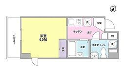 小田急小田原線 相模大野駅 徒歩4分の賃貸マンション 4階1Kの間取り