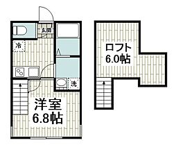 小田急小田原線 小田急相模原駅 徒歩8分の賃貸アパート 1階1Kの間取り