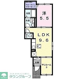 ガーデンフォレスト 1階1LDKの間取り