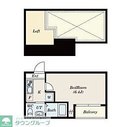 小田急小田原線 相武台前駅 徒歩3分の賃貸アパート 3階1Kの間取り
