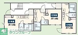 MELDIA海老名 ワンルームの間取図画像