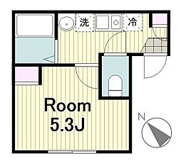 ソラーナ花月 3階1Kの間取り