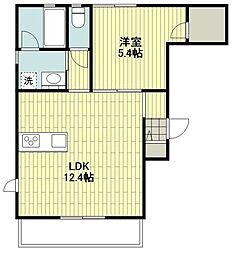 ヘーベルメゾン駒岡 2階1LDKの間取り