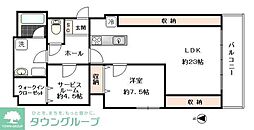 シェリーヒルズ横浜 3階1SLDKの間取り