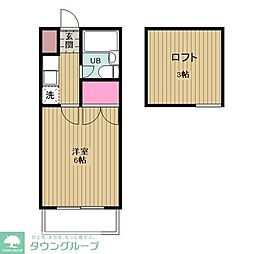 コーポアップル ワンルームの間取図画像