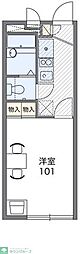 レオパレス三ツ沢上町 1階1Kの間取り