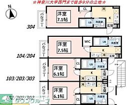 神大寺スクエア横浜 1Kの間取図画像