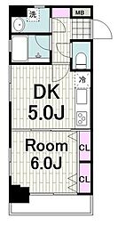 グランシェル 1DKの間取図画像