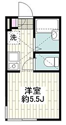 エーデル横浜戸部 ワンルームの間取図画像