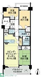 プラウド横濱ヒルトップ 3LDKの間取図画像