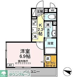 マレアガーデン新横浜F 1Kの間取図画像