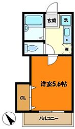 コートグランディ日吉 1Kの間取図画像