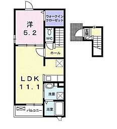 ル・フォンテーヌA 1LDKの間取図画像