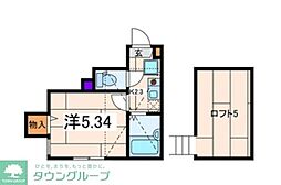 レ・ゼール2 1Kの間取図画像