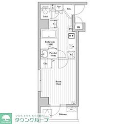 レジデンス横浜天王町 1Kの間取図画像