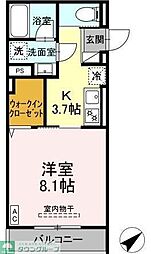 Luxe三ツ沢 1Kの間取図画像
