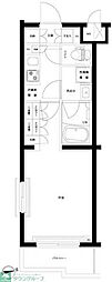 ルーブル武蔵中原参番館 1Kの間取図画像